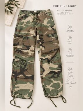 Camo Cargo Jogger Pants - Green Camo
